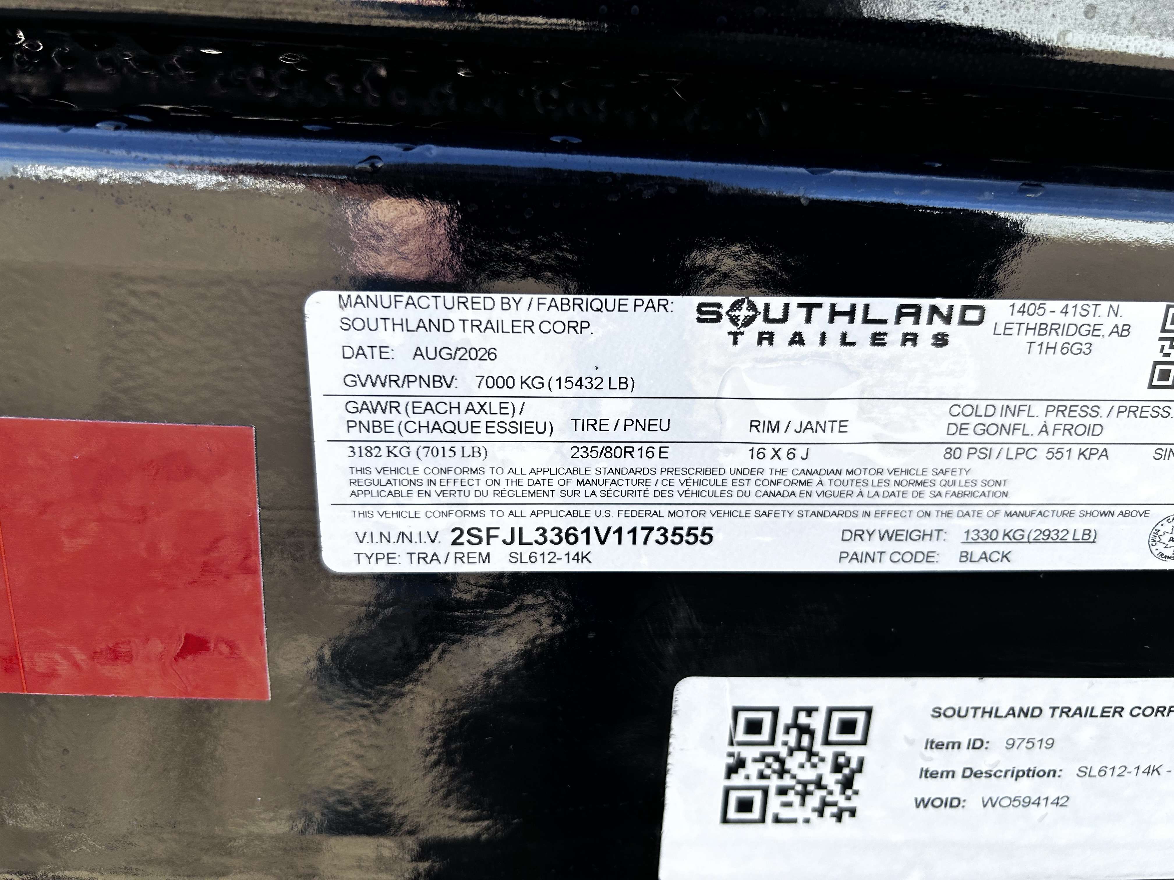 2027 Southland 6' x 12' Dump Tandem 7K Trailer