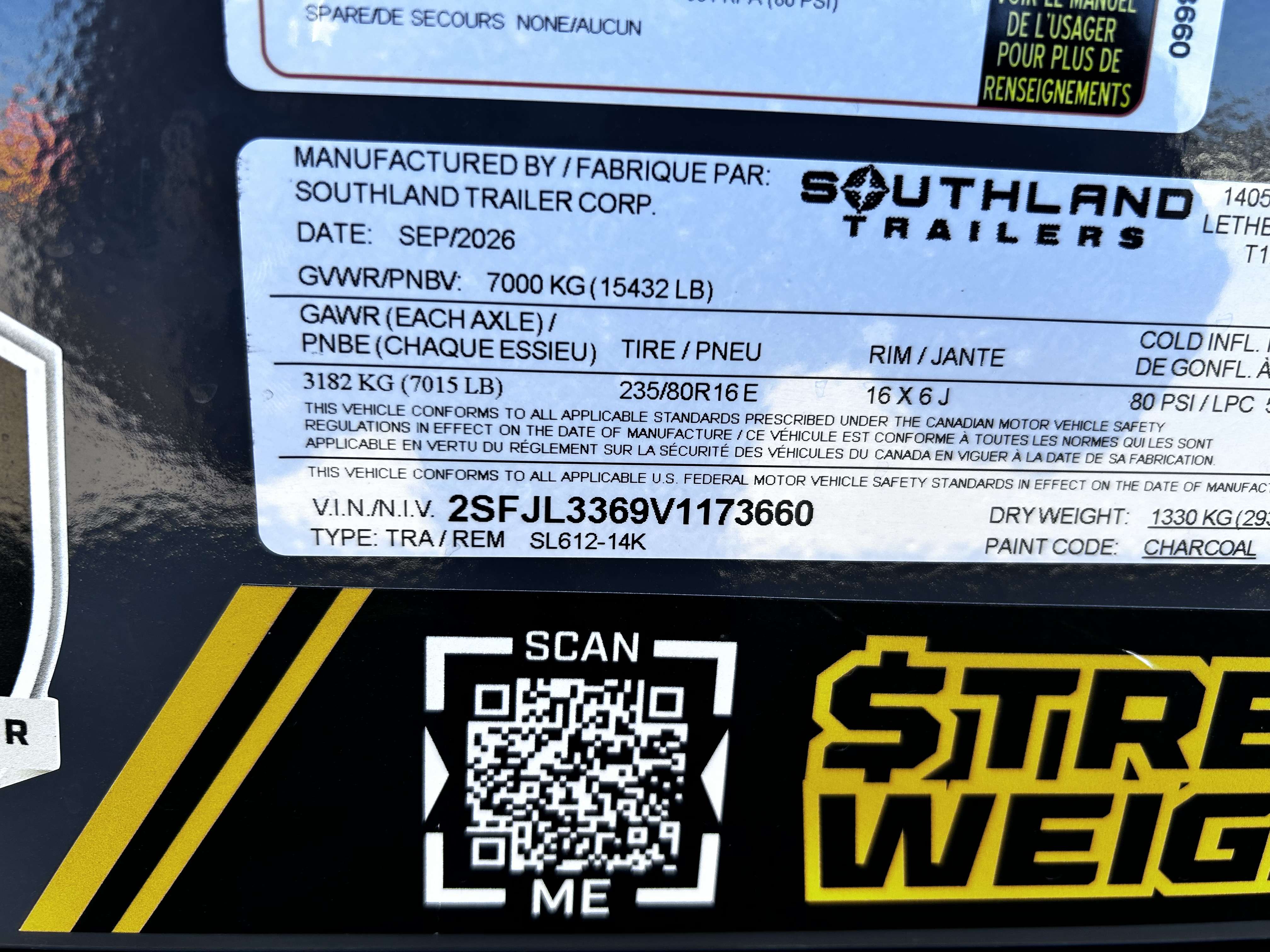 2027 Southland 6' x 12' Dump Tandem 7K Trailer