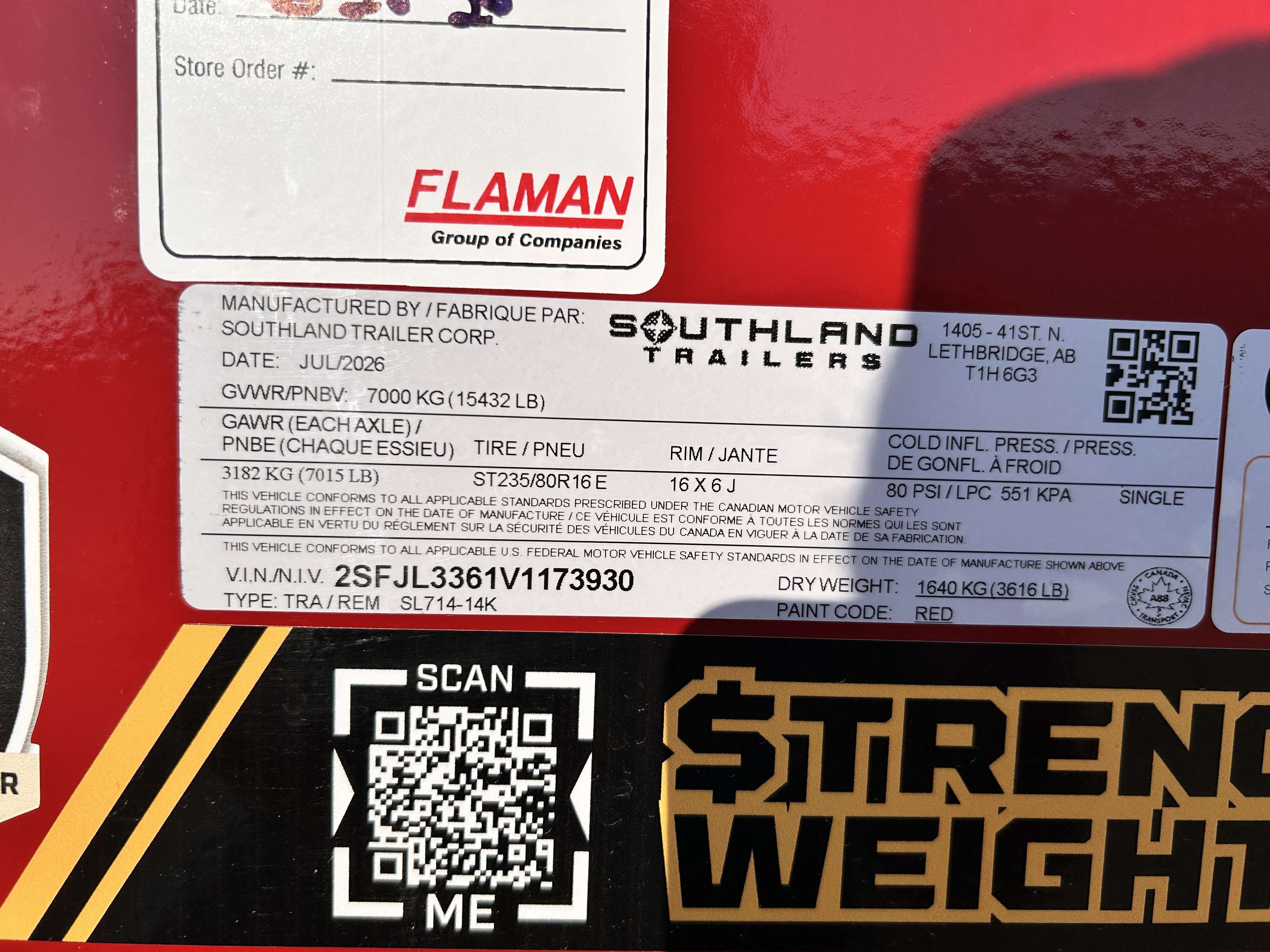 2027 Southland 7' x 14' Dump Tandem 7K Trailer