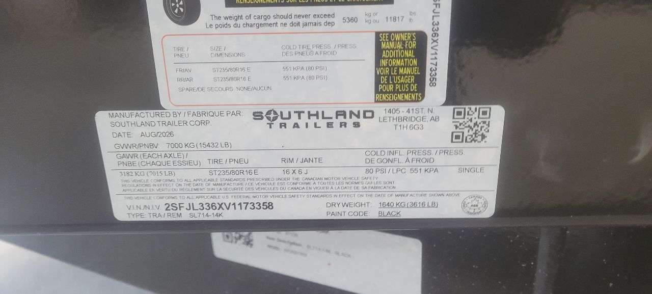 2027 Southland 7' x 14' Dump Tandem 7K Trailer
