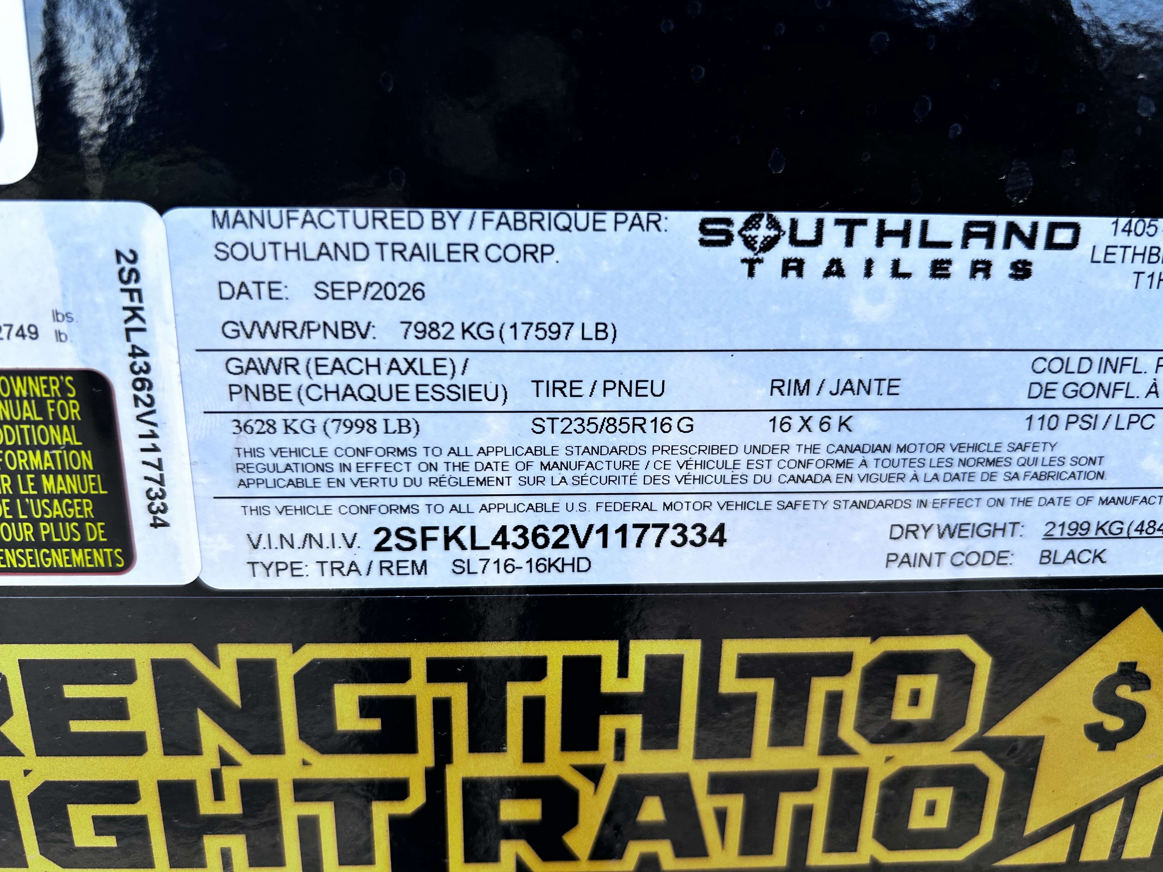2027 Southland 7' x 16' Heavy Duty Dump Tandem 8K Trailer