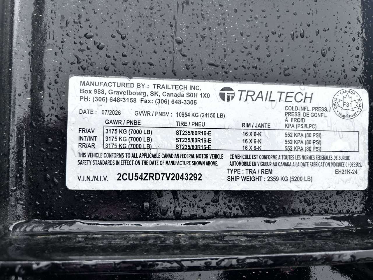 2027 Trailtech 24'+4'9" BT GN Deckover Triple 7K Trailer