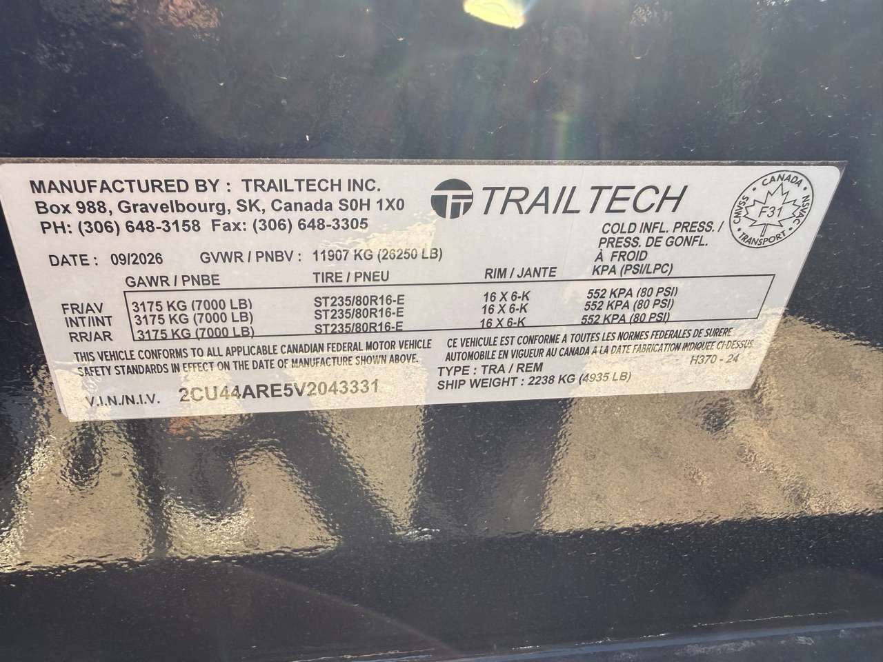 2027 Trailtech 24'+5'6" BT Pintle Deckover Triple 7K Trailer