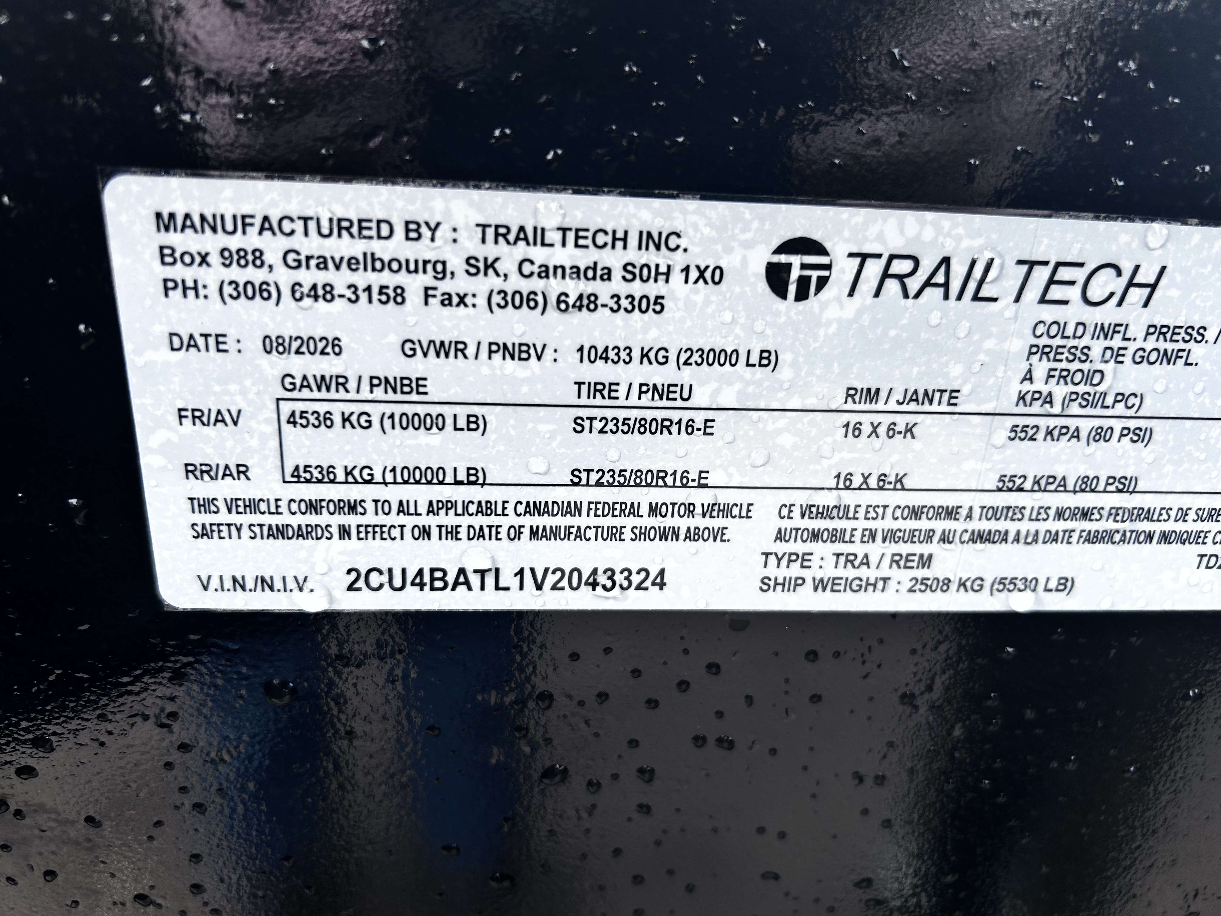 2027 Trailtech 24'+5' BT Pintle Flat Deck Tandem 10K Trailer