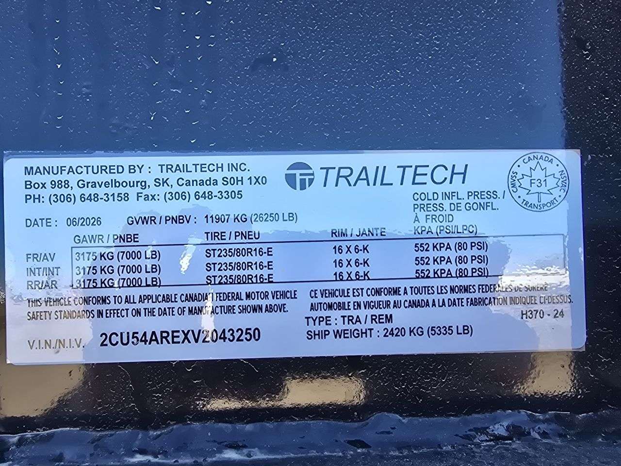 2027 Trailtech 8'6" x 29'6" GN Beavertail Deckover Trailer