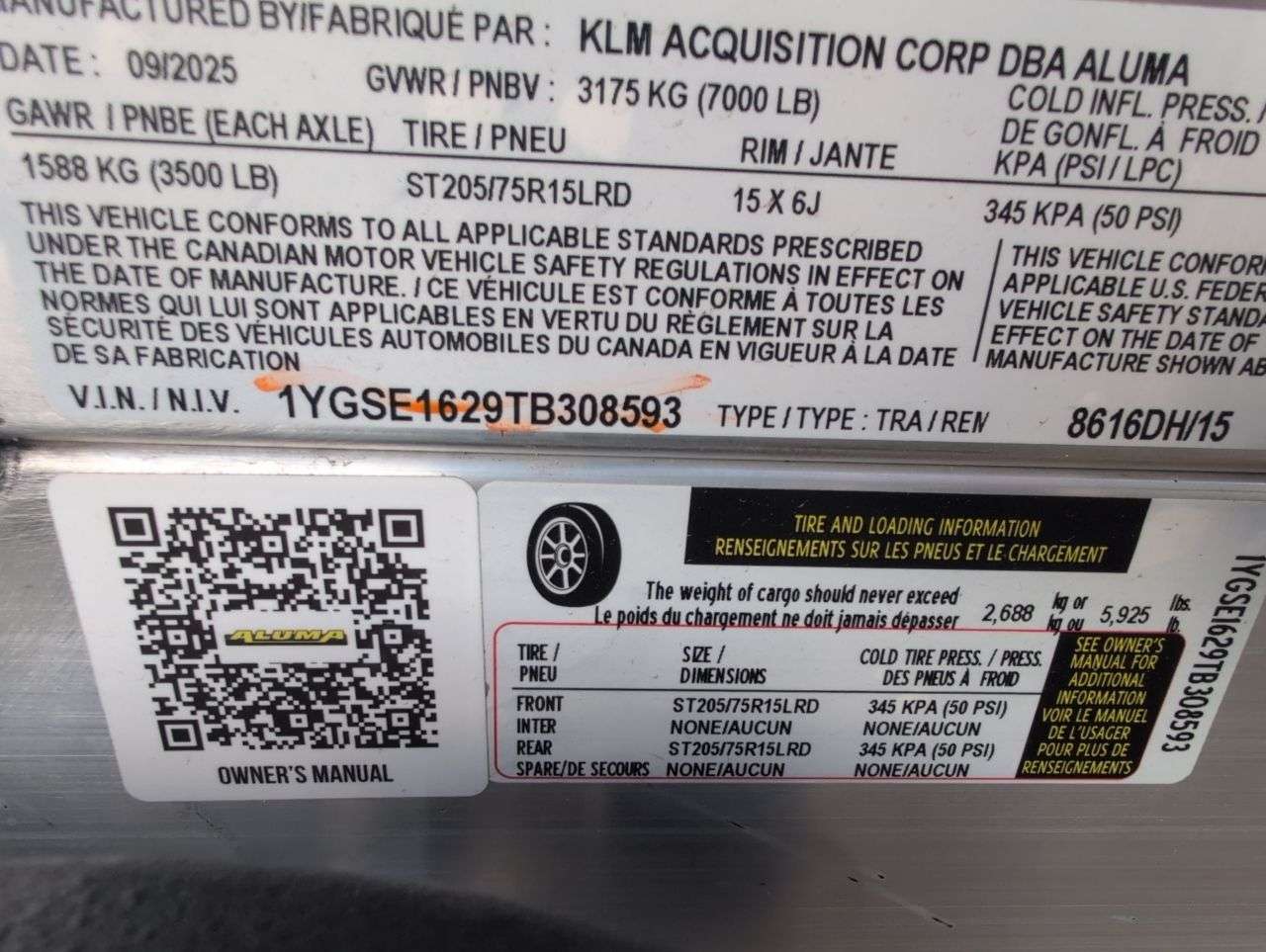 Aluma 101.25" x 16' Toy Hauler Trailer