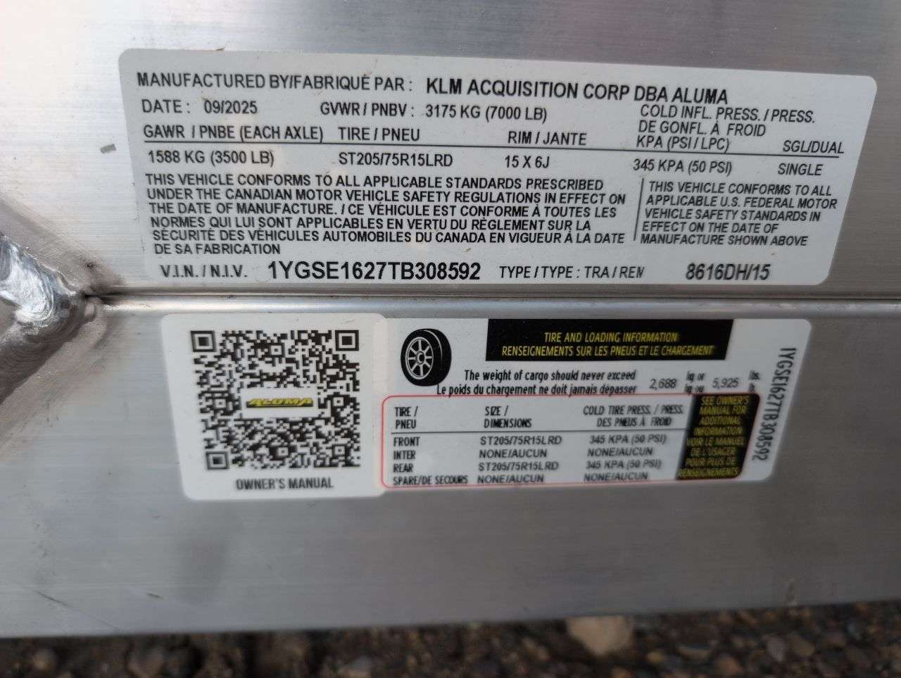 Aluma 101.25" x 16' Toy Hauler Trailer