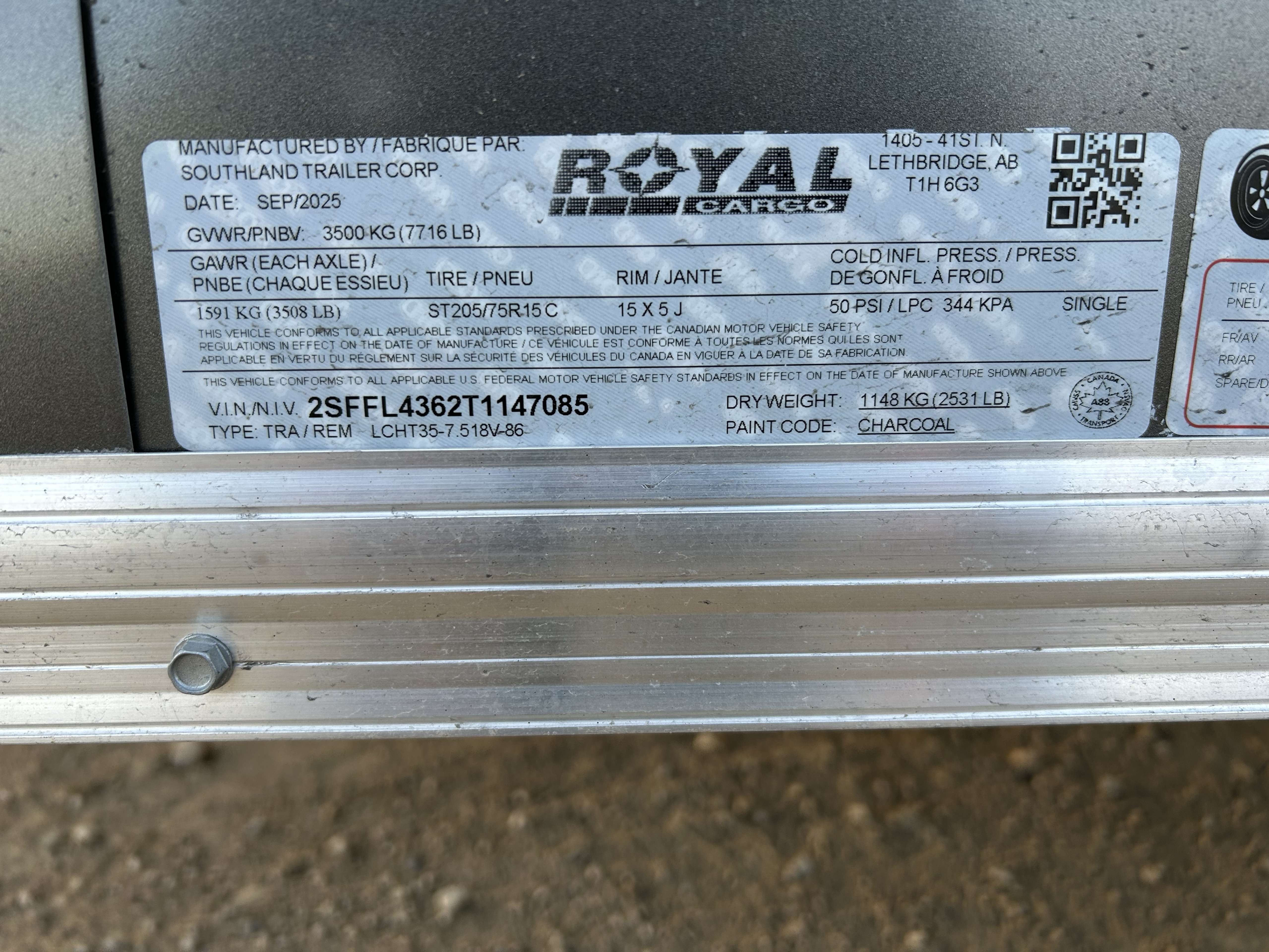Royal Cargo 7'6" x 16' + V-Nose Cargo Trailer