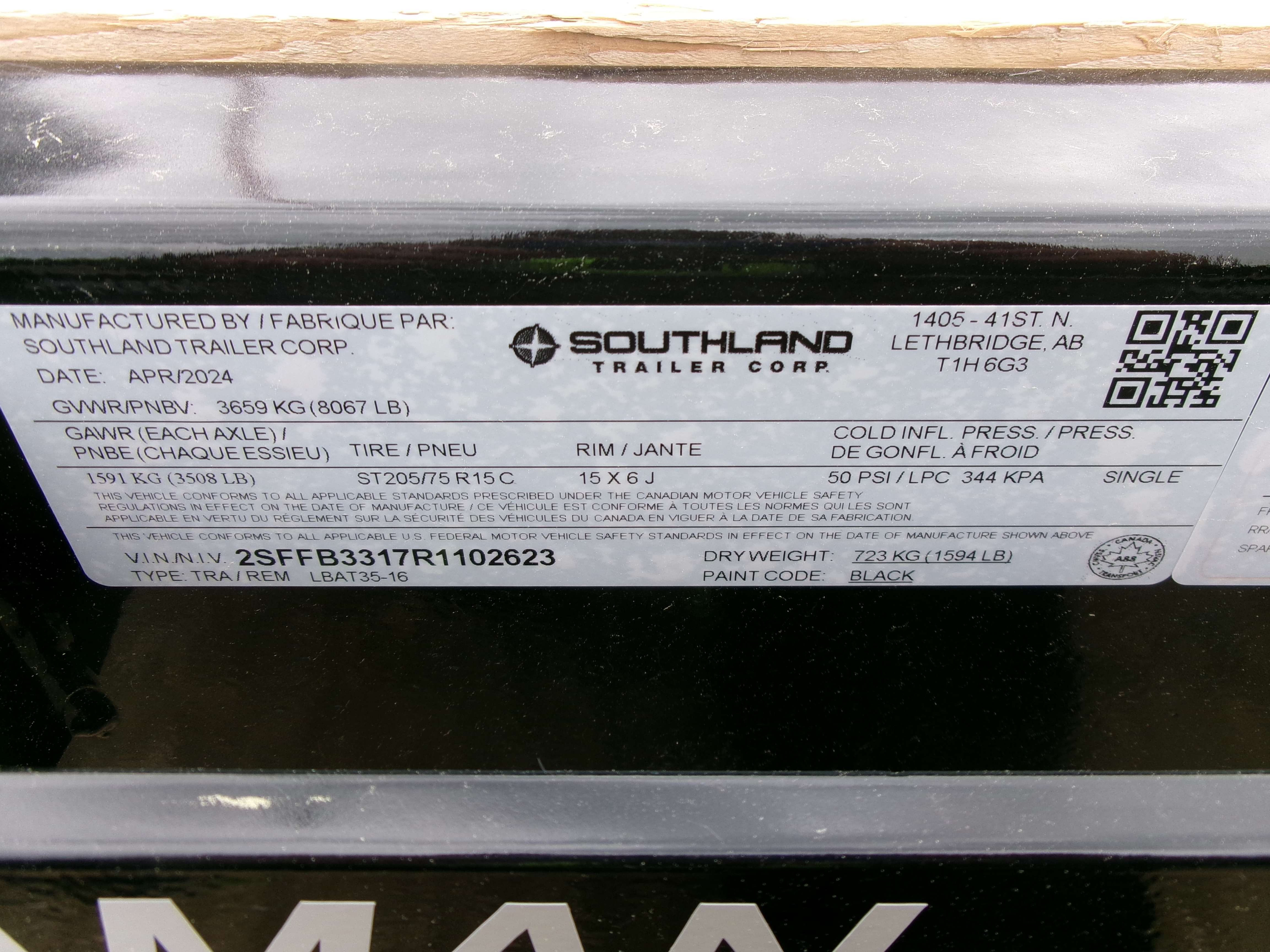 Southland LBA 8'6" x 16' Flat Deck Trailer