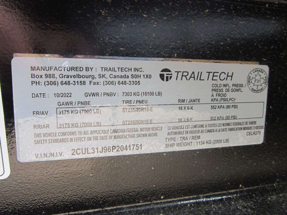 Trailtech 18' Flat Deck Trailer