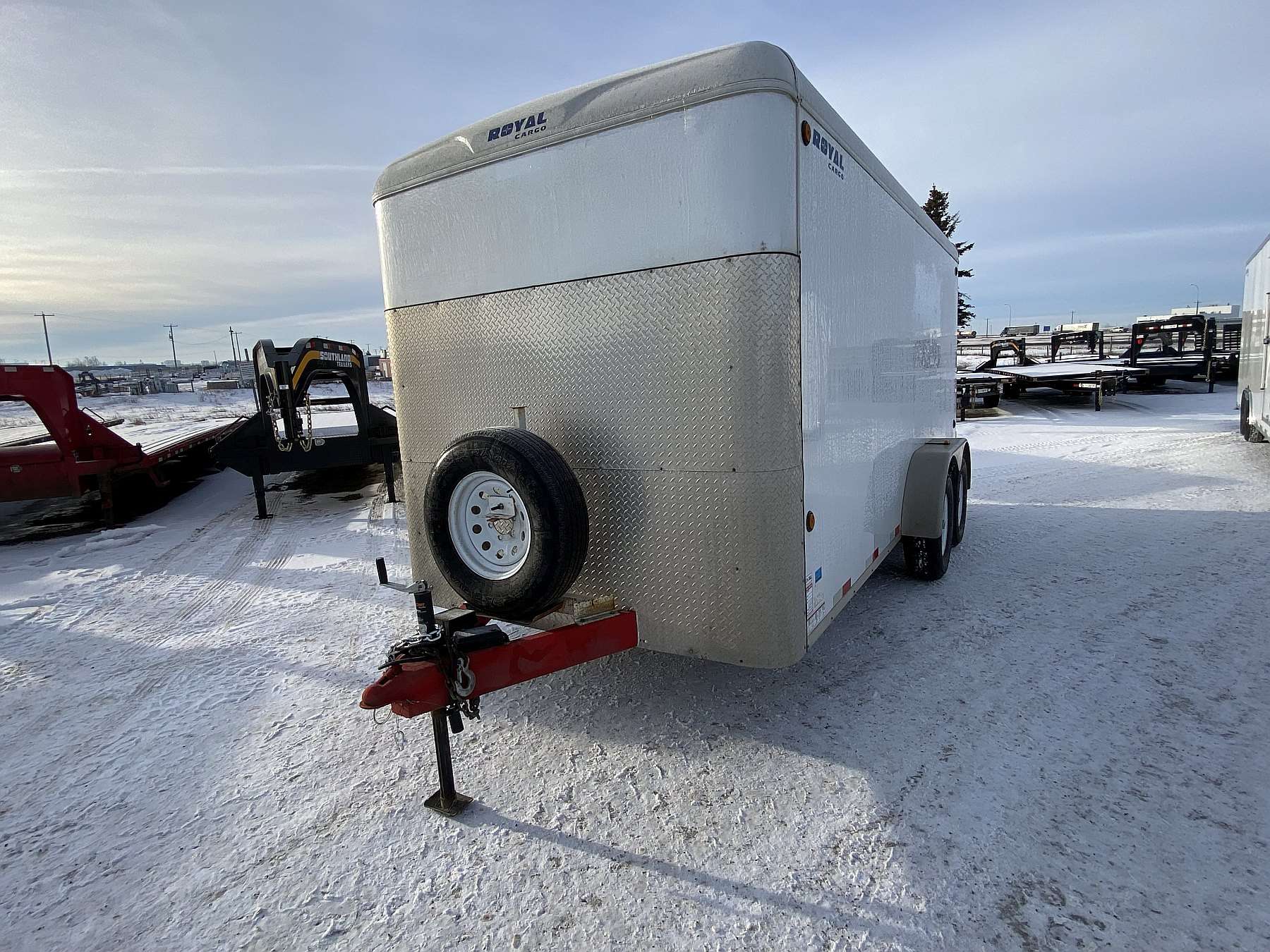 Used 2016 Royal 7'x16' Enclosed Flat Front Cargo Trailer
