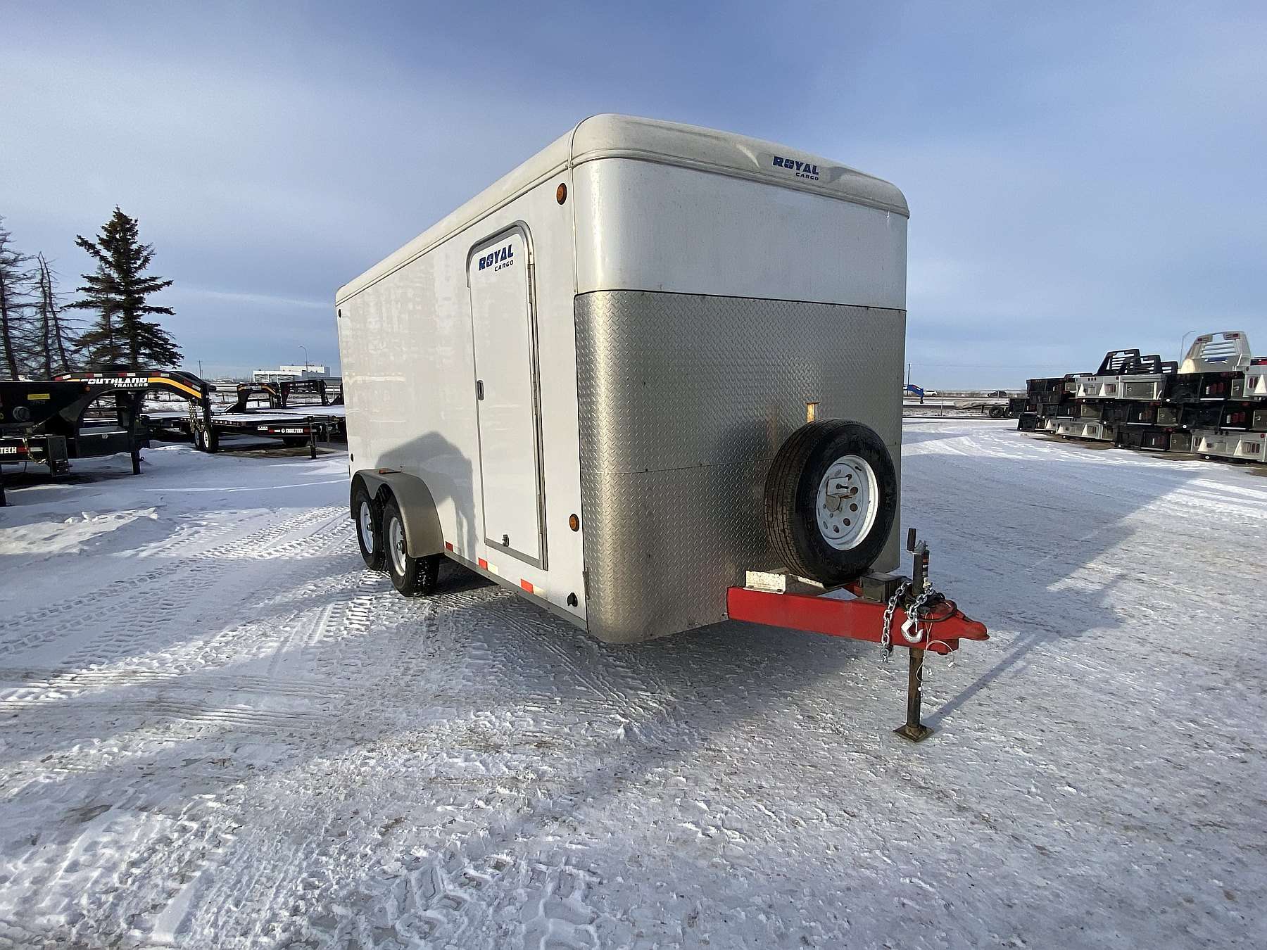 Used 2016 Royal 7'x16' Enclosed Flat Front Cargo Trailer