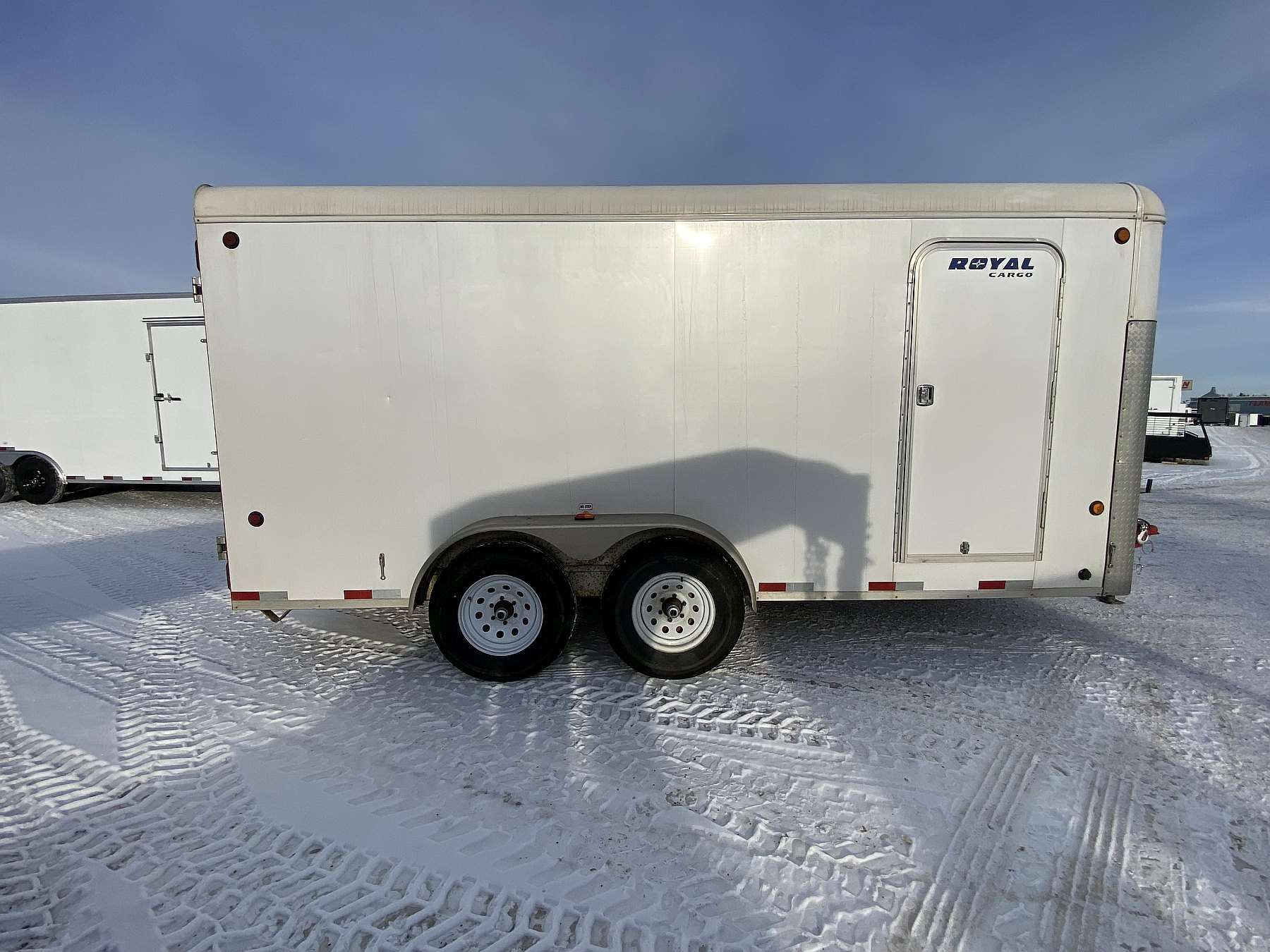 Used 2016 Royal 7'x16' Enclosed Flat Front Cargo Trailer