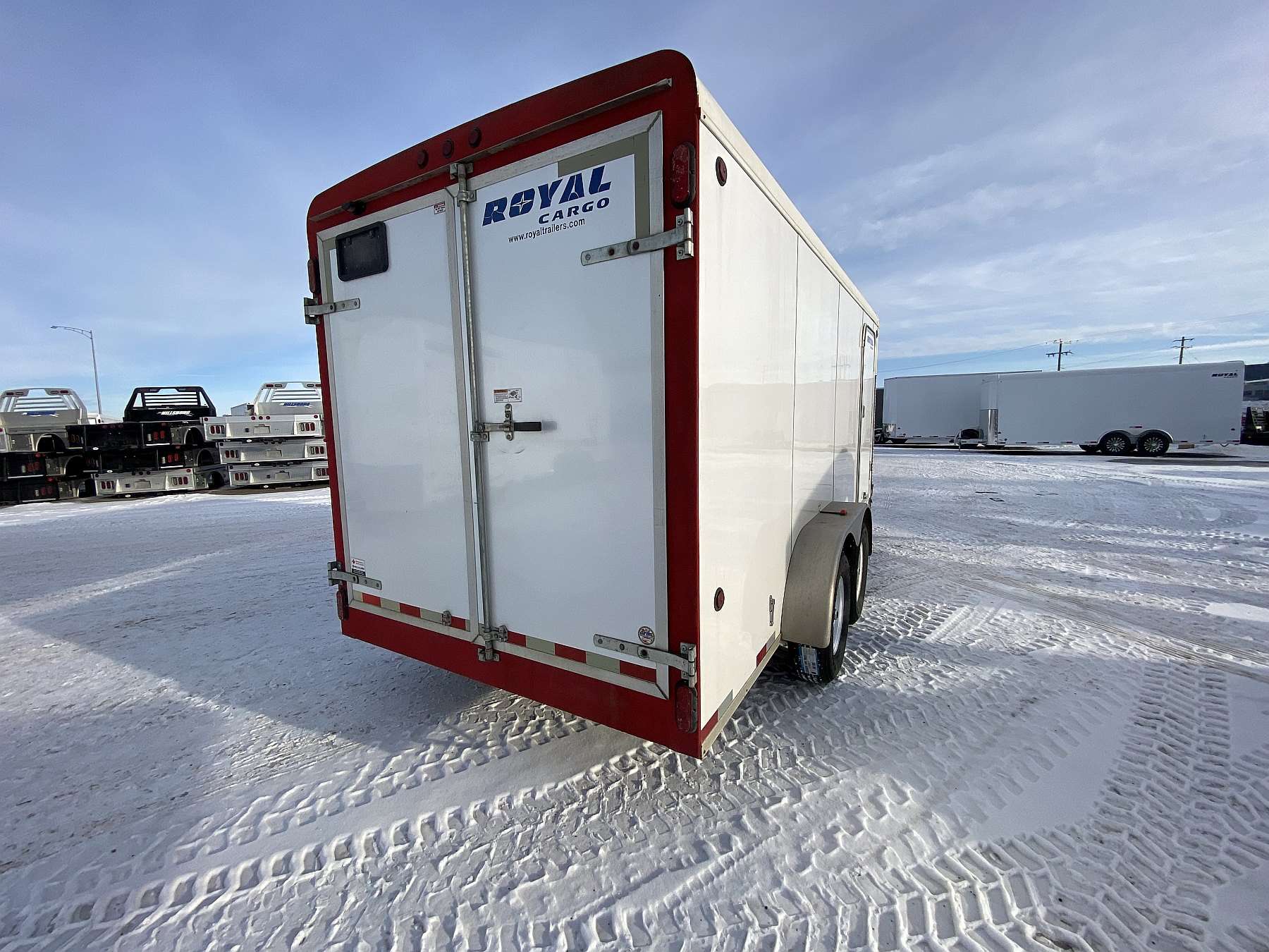 Used 2016 Royal 7'x16' Enclosed Flat Front Cargo Trailer