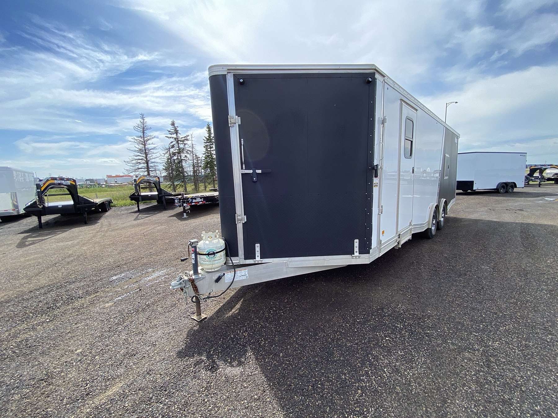 Used 2022 Mission 8.5'x24' Aluminum Enclosed Sled Trailer