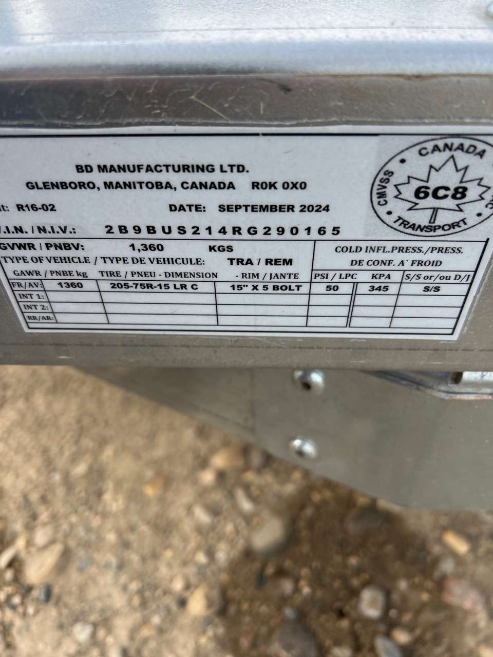 2024 Norbert UTB 5' x 10' Galvanized Steel Utility Trailer