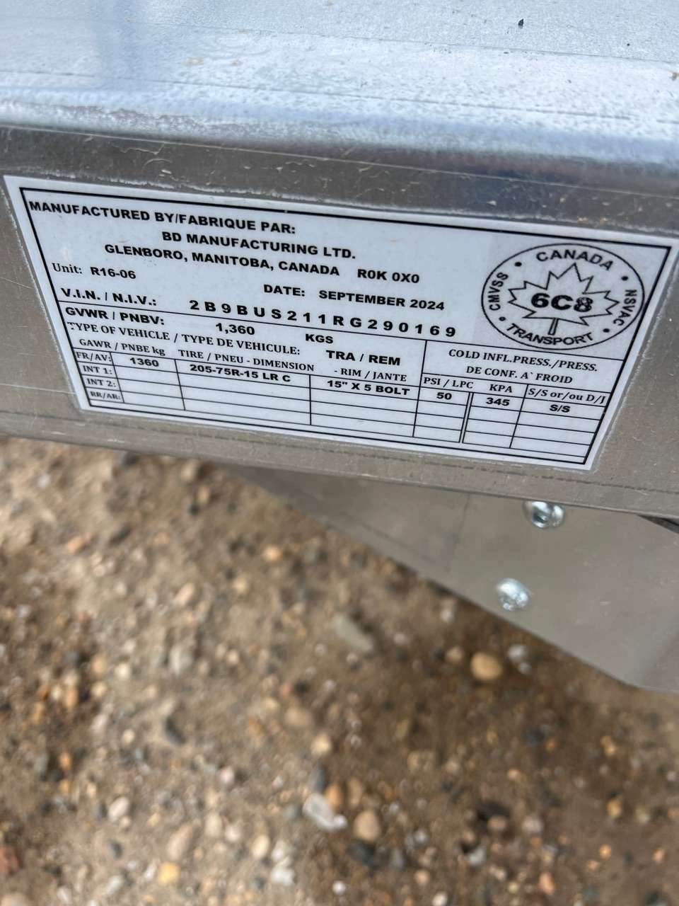 2024 Norbert UTB 5' x 10' Galvanized Steel Utility Trailer