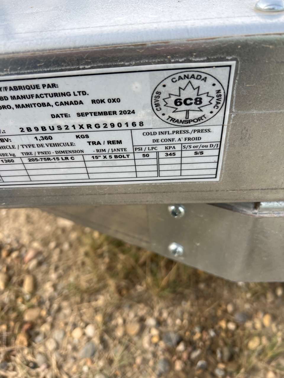 2024 Norbert UTB 5' x 10' Galvanized Steel Utility Trailer
