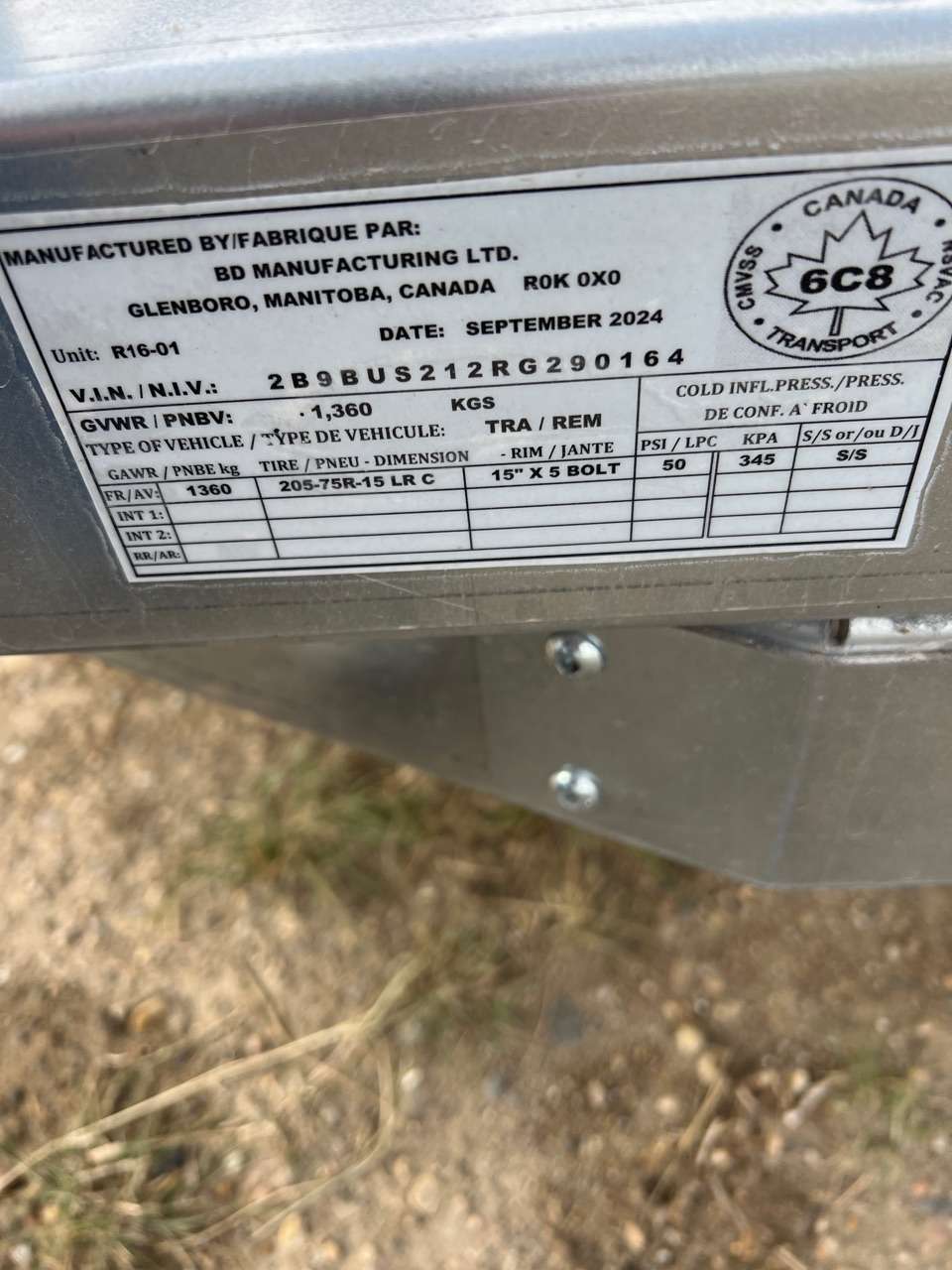 2024 Norbert UTB 5' x 10' Galvanized Steel Utility Trailer