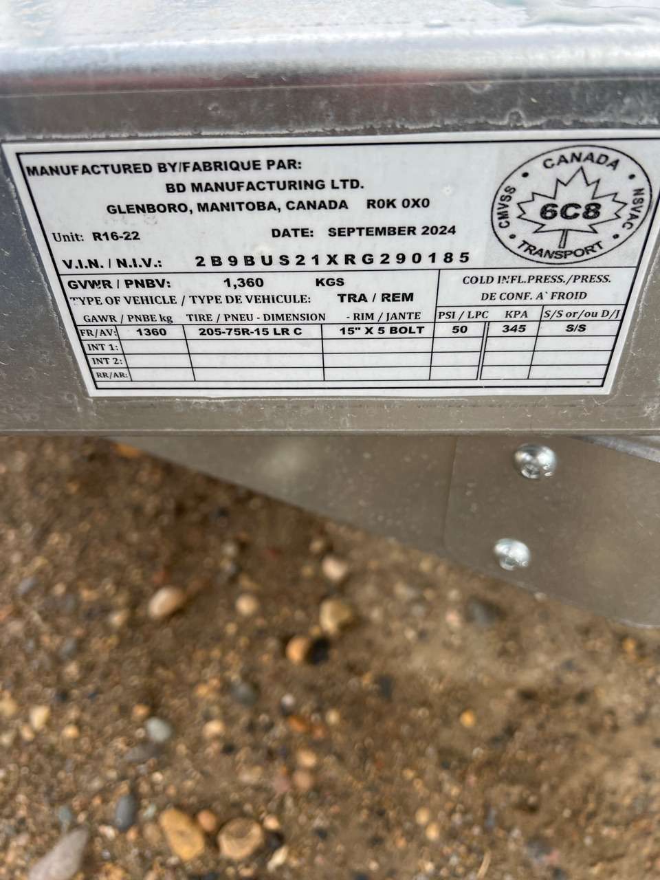 2024 Norbert UTB 5' x 10' Galvanized Steel Utility Trailer