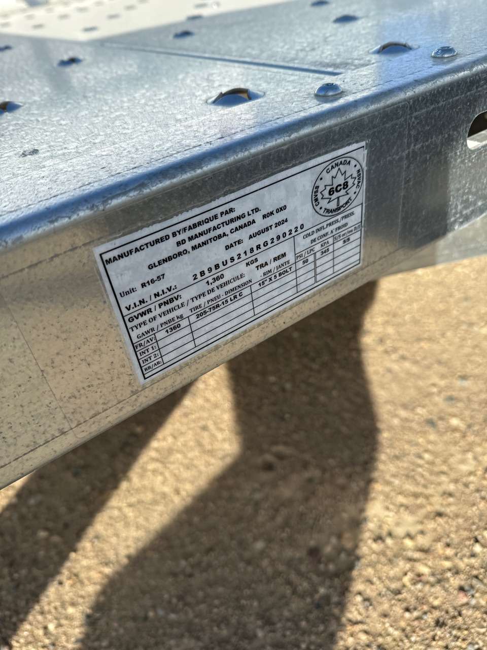 2024 Norbert UTB 6' x 10' Galvanized Steel Utility Trailer