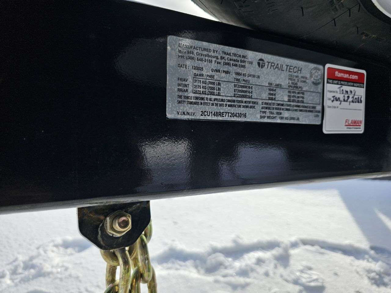 2026 Trailtech 8'6" x 24' Beavertail Flat Deck