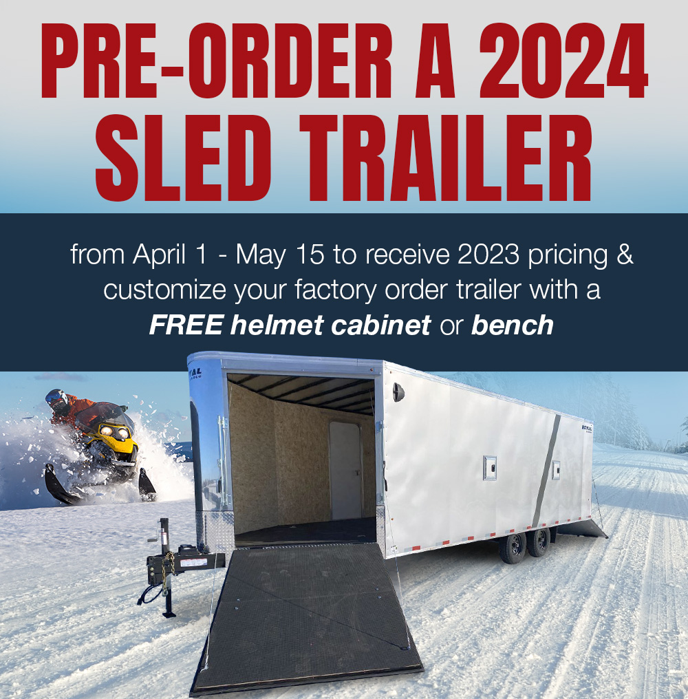 Pre-order a 2024 Sled Trailer and get a Free Helmet Cabinet or Bench